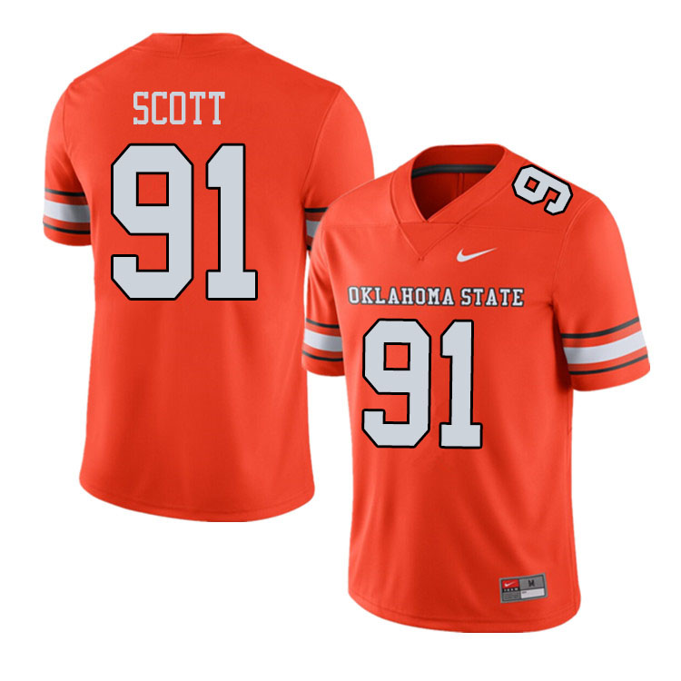 Men #91 Mike Scott Oklahoma State Cowboys College Football Jerseys Sale-Alternate Orange - Click Image to Close